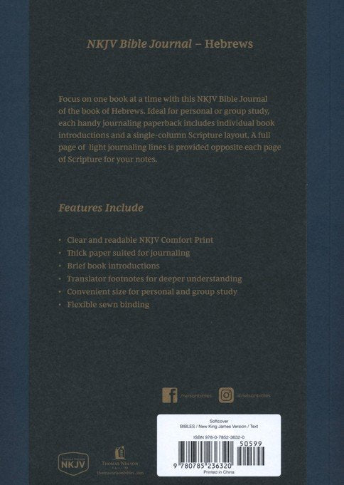 NKJV Scripture Journal: Hebrews *