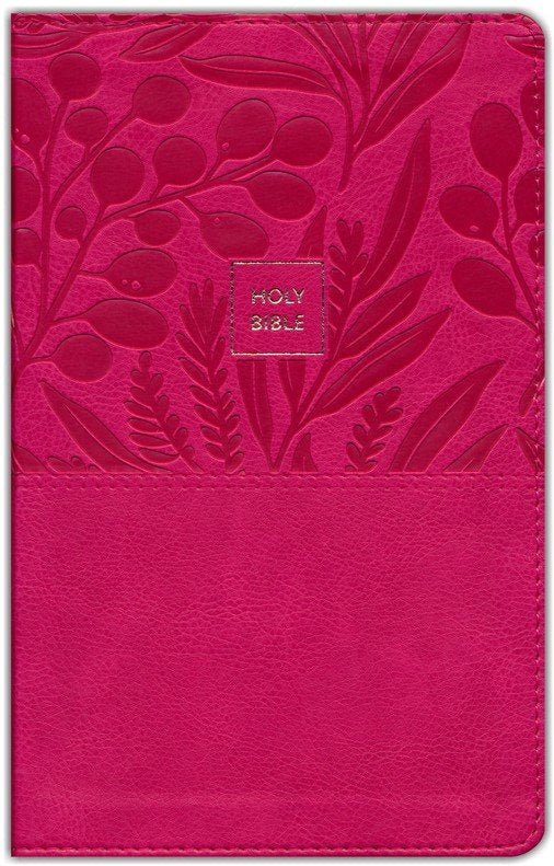 KJV Personal Size Large Print Single-Column Reference Bible, Pink Leathersoft