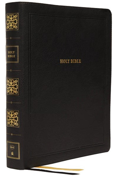 NKJV Large Print Wide Margin Reference Bible,  Black Leathersoft