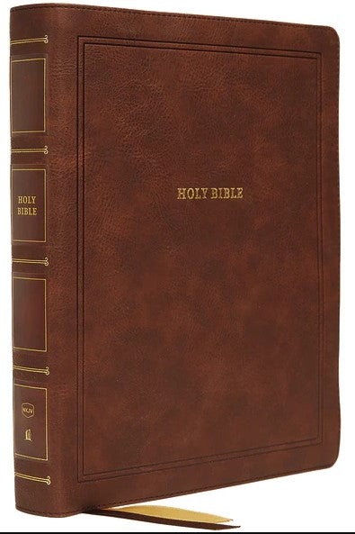 NKJV Large Print Wide Margin Reference Bible,  Brown Leathersoft