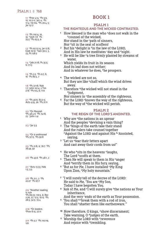 NASB Single-Column Large Print Reference Bible,  Brown Leathersoft