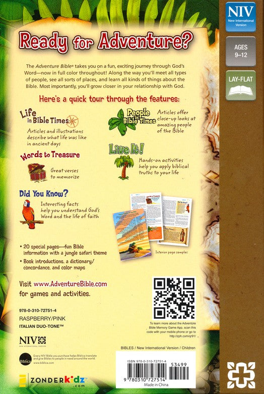 NIV Adventure Bible Raspberry/Pink DuoTone