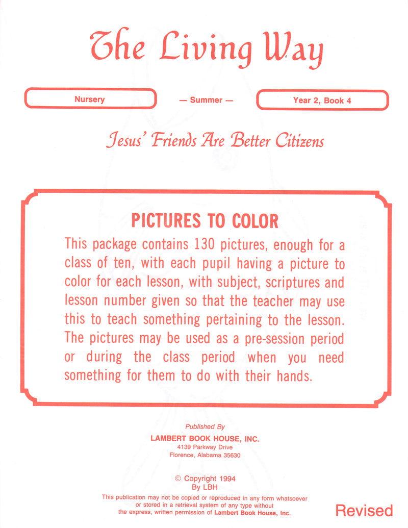 NURSERY 2-4 PTC - Jesus' Friends-Better