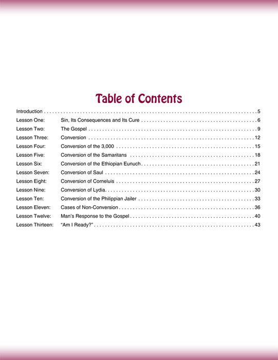 A Study of Conversion Table of Contents