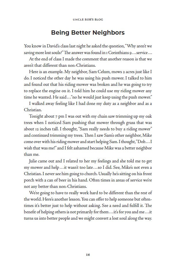 Uncle Rob's Blog Volume 1