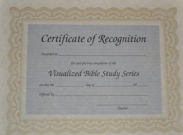 Jule Miller Visualized Bible Study Certificate of Recognition