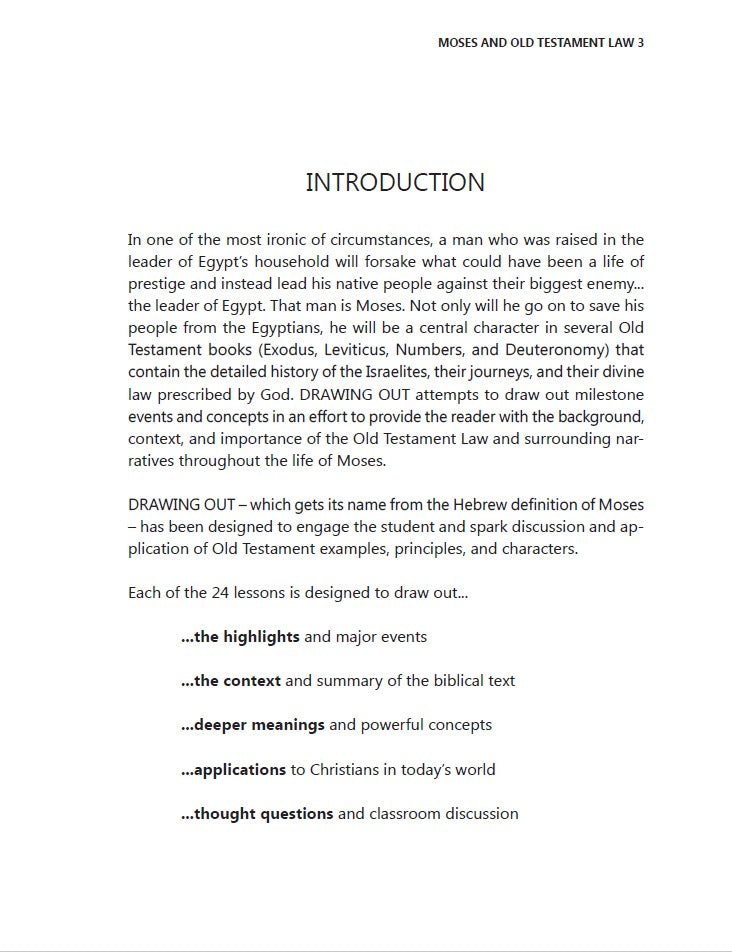 Drawing Out: Moses & Old Testament Law