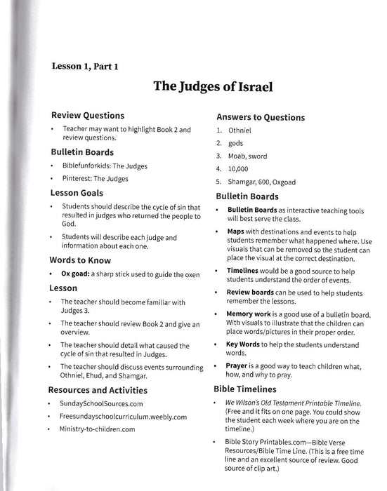 Judges Through the United Kingdom (Primary 1:3) Teacher Manual