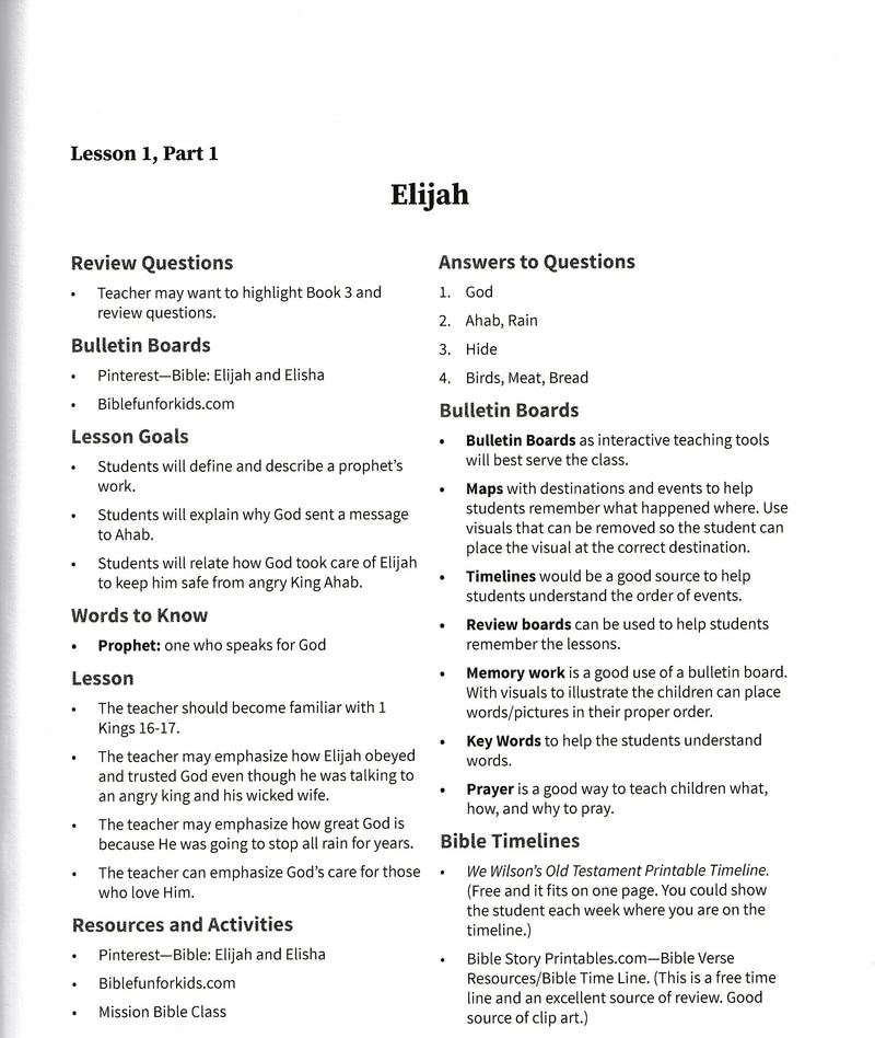 Divided Kingdom Through the Return (Primary 1:4) Teacher Manual