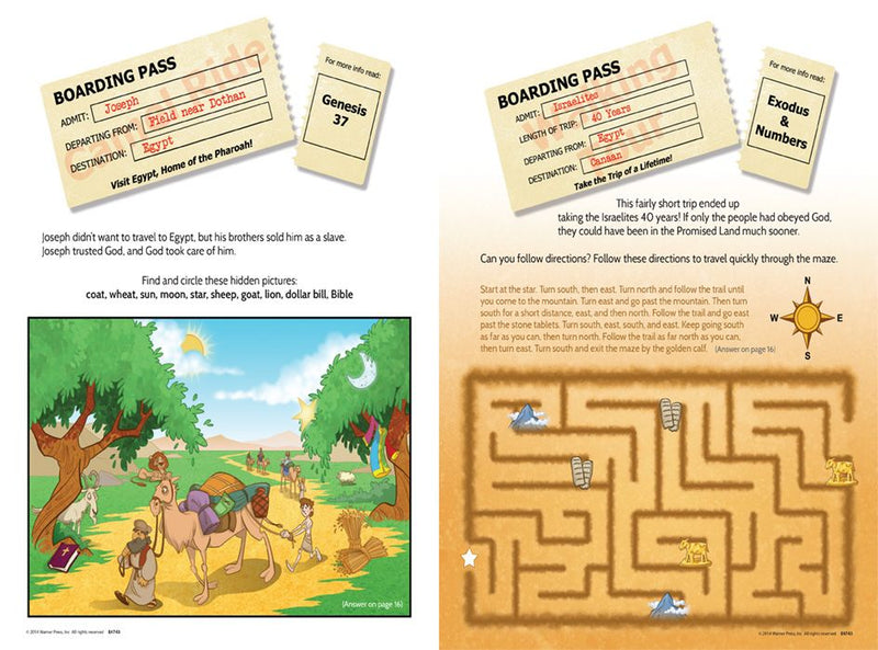 Bible Trips & Travelers Activity Book Ages 6-10 (full color)