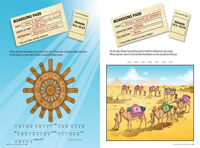 Bible Trips & Travelers Activity Book Ages 6-10 (full color)