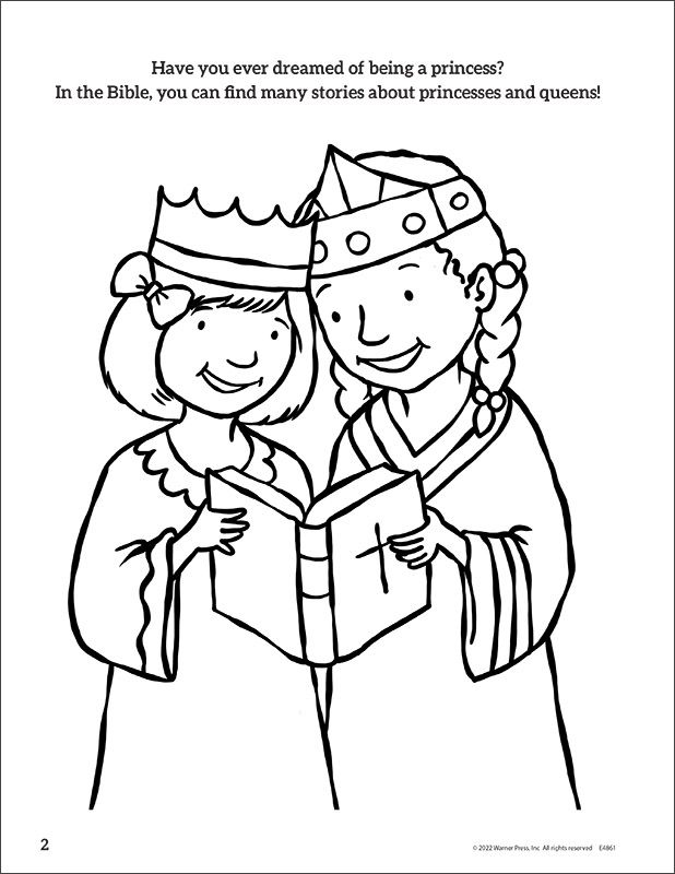Bible Princesses & Queens Coloring Book Ages 5-7