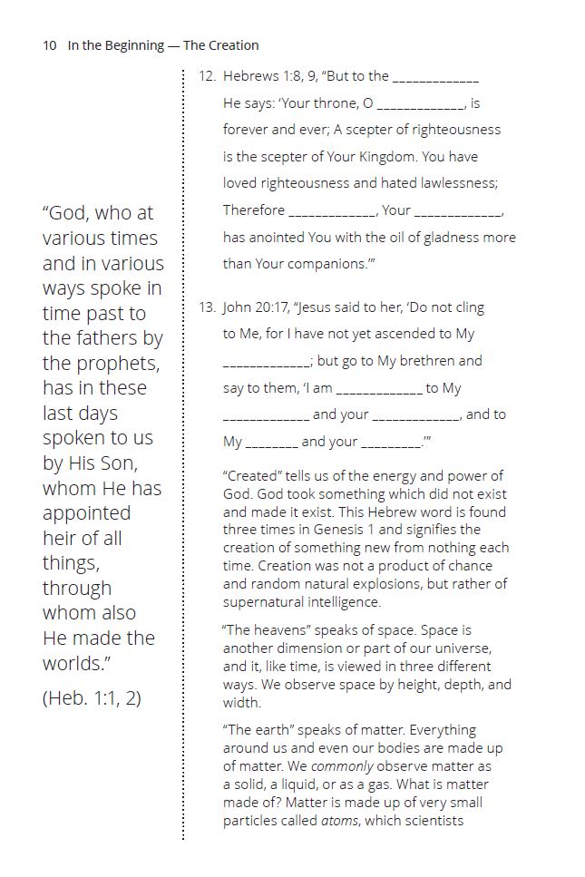 In The Beginning: The Creation (Faith Builder Series, 6:1)