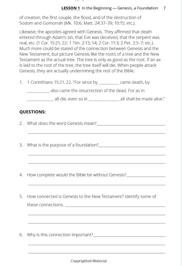 In The Beginning: The Creation (Faith Builder Series, 6:1)