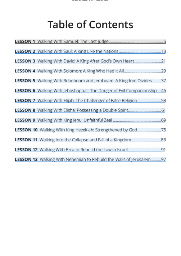 Walking With Prophets and Kings (Faith Builder Series, 6:3)