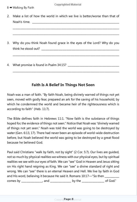 Walking by Faith (Faith Builder Series, 7:1)