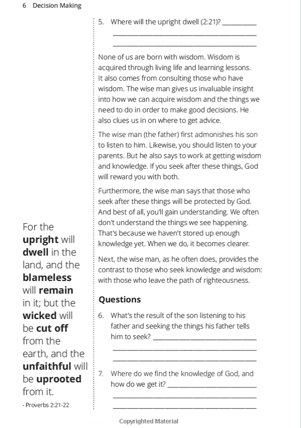 Decision Making (Faith Builder Series, 8:2)