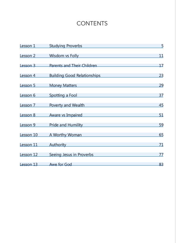 Proverbs (Faith Builder Series, 9:2)