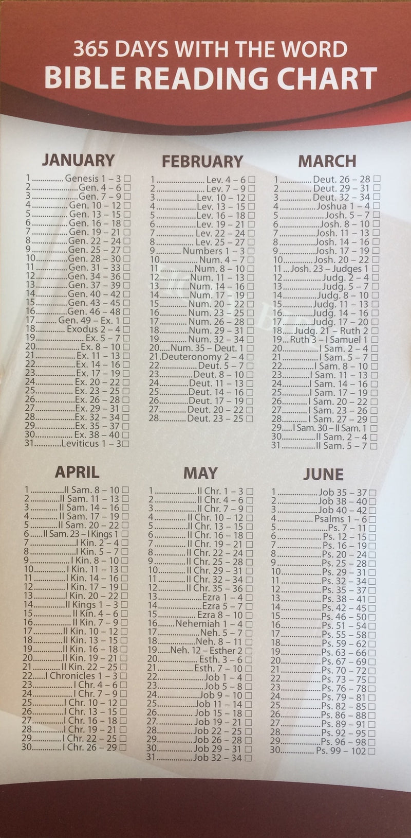 365 Days With the Word Bible Reading Bookmark