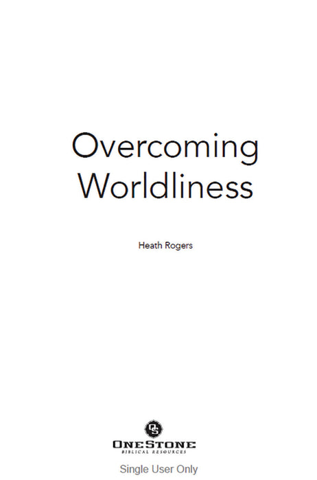Overcoming Worldliness Downloadable Single User PDF