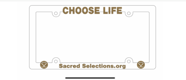 Sacred Selections License Plate Cover - White