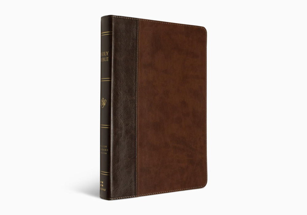 ESV Large Print Thinline Reference Bible Brown/Walnut Leathersoft