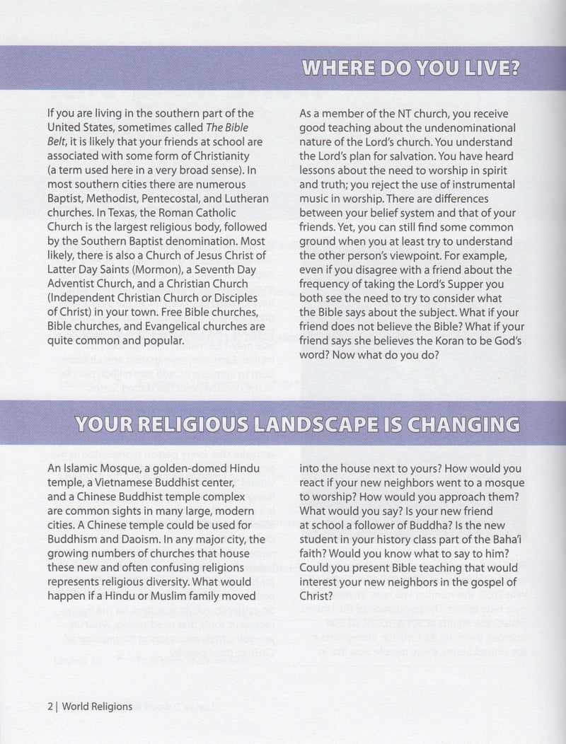 World Religions (Teen/Adult 6:1)