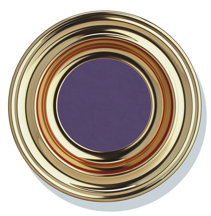 Offering Plate - 12" Brasstone with Purple Pad