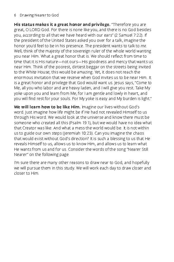 Drawing Nearer to God