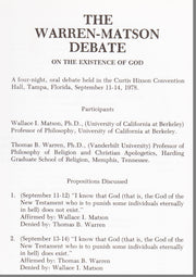 Warren-Matson Debate Propostions