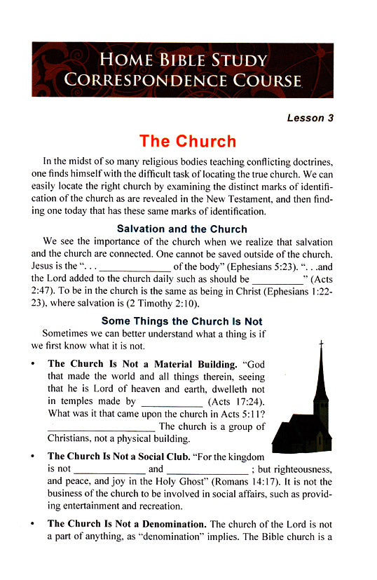 Home Bible Study Correspondence Course:  Lesson 3