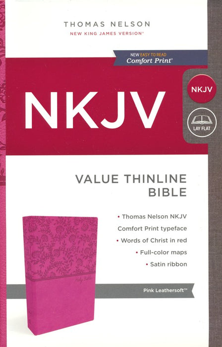 NKJV Value Thinline Bible Pink Leathersoft