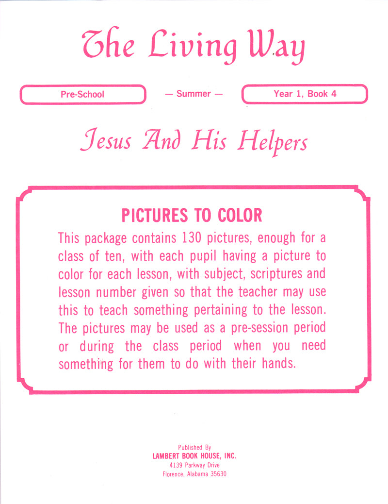 PRESCHOOL 1-4 PTC - Jesus and His Helpers