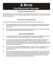 Note For Dedicated Teachers
