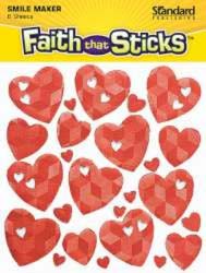 Red Foil Hearts Stickers