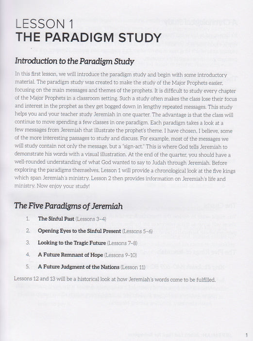 Jeremiah: Judah's Last Hope For Salvation: A Paradigm Study