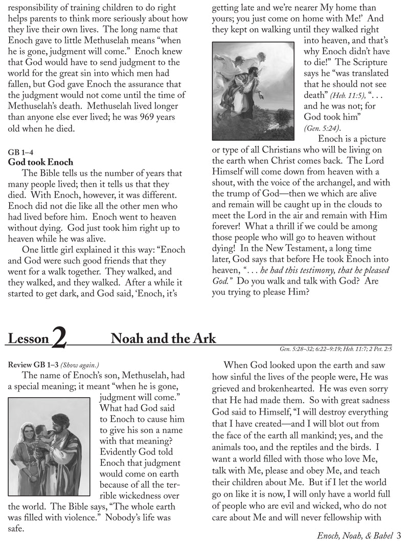 Enoch, Noah, and  Babel Abeka Flash-A-Card