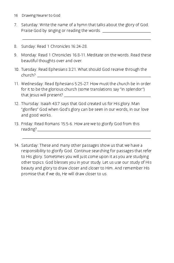 Drawing Nearer to God