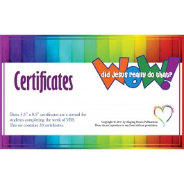 Wow! Did Jesus Really Do That? - Certificates