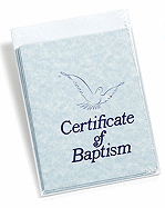 Certificate Of Baptism (folded)-Envelopes included