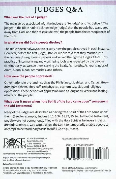 Judges of Israel Pamphlet