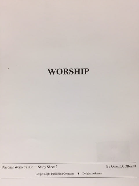 Worship: Personal Worker's Tablet - Study Sheet 2