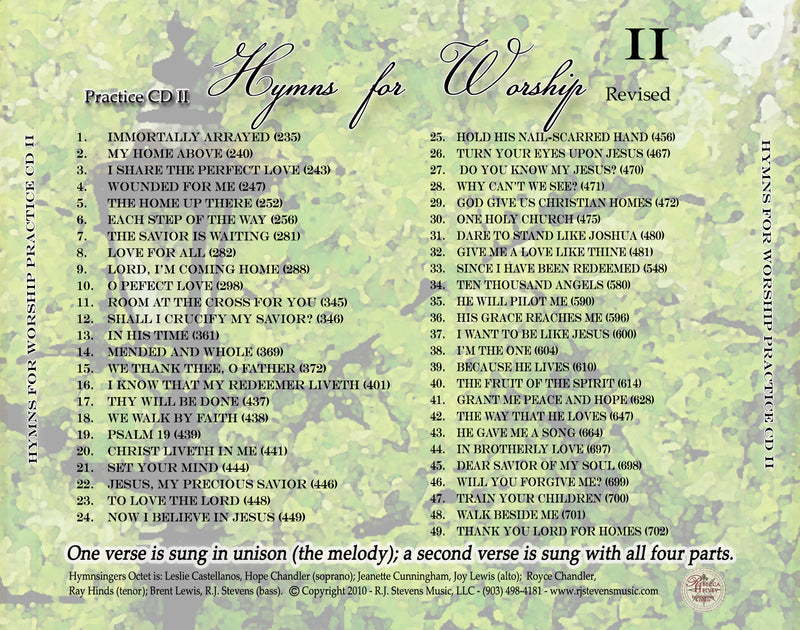 Hymns For Worship Practice CD #2