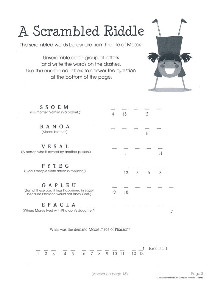 Bible Puzzlers Activity Book Ages 6-10