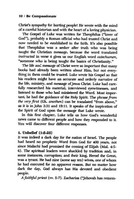 Be Compassionate: Luke 1-13