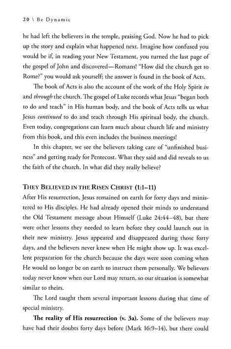 Be Dynamic: Acts 1-12