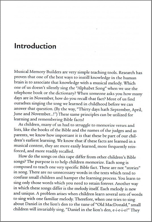 Musical Memory Builders Book