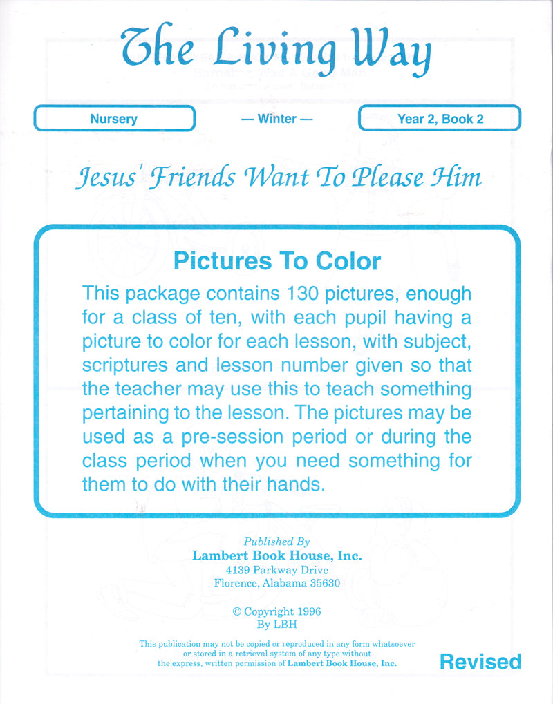 NURSERY 2-2 PTC - Jesus' Friends - Please