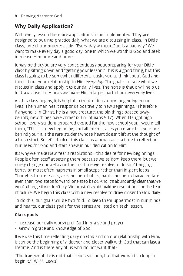 Drawing Nearer to God