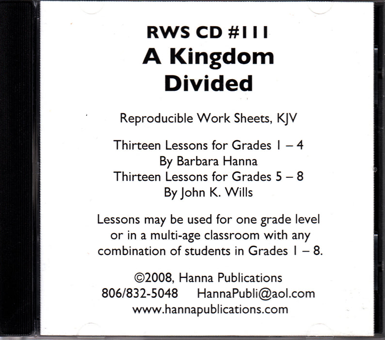 A Kingdom Divided OT Bible Lessons, CD